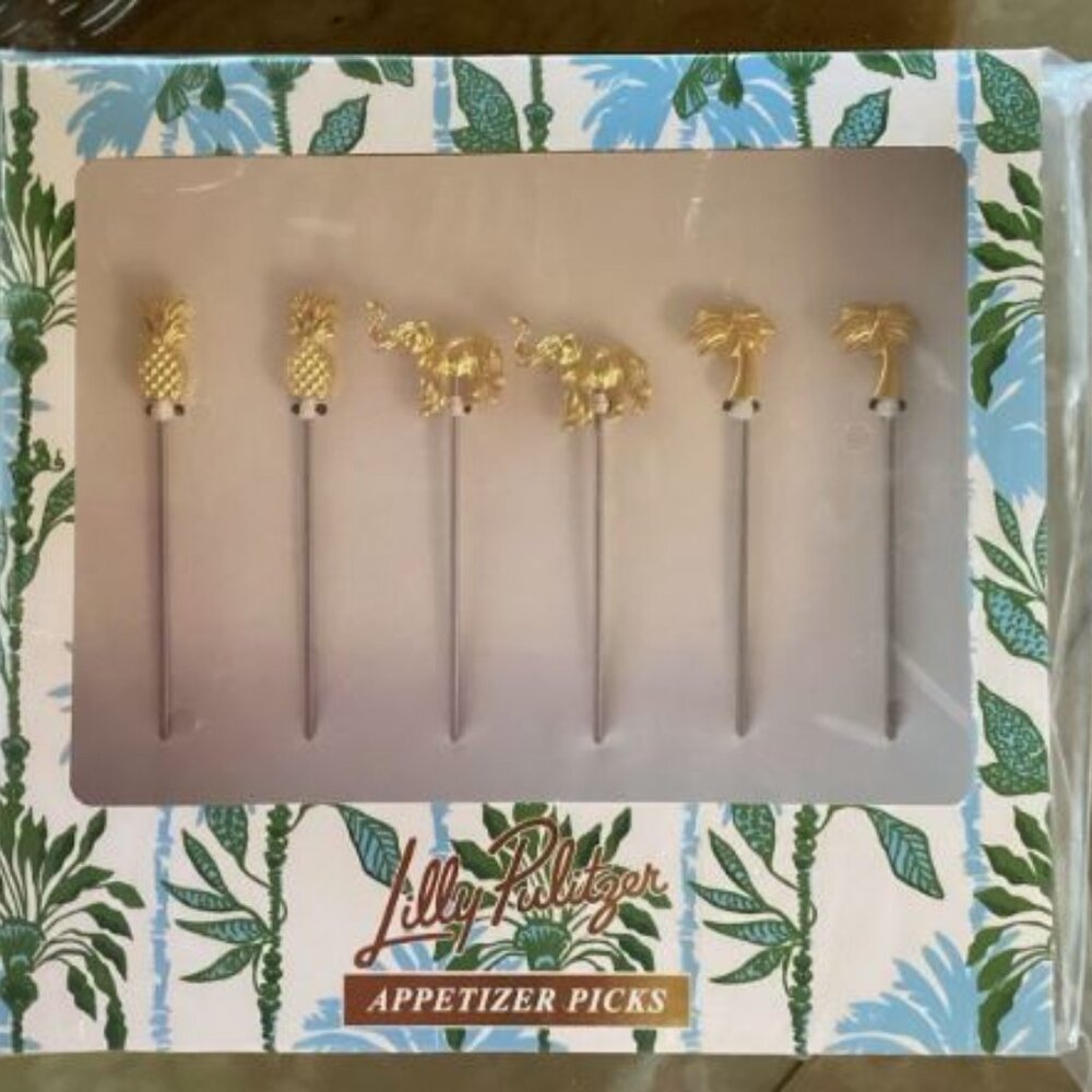 Brand New In Box Lilly Pulitzer Appetizer Picks set of 6 NIB